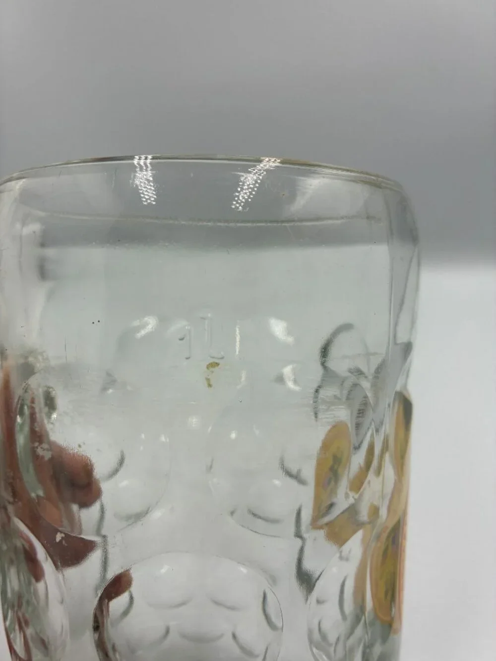 German-American Wander Club Nurnberg Glass Beer Stein Mug 0.5L Embossed Handle